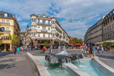 Baden Baden, 23 Eylül 2020: Almanya 'nın Baden Baden kasabasında Leopoldsplatz