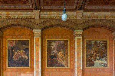 Baden Baden, 23 Eylül 2020: Alman spa kasabası Baden Baden 'deki Trinkhalle binasında atari salonu