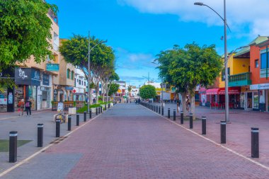 Corralejo, İspanya, Janury 25, 2021: Corralejo, Fuerteventura, Kanarya Adaları, İspanya.