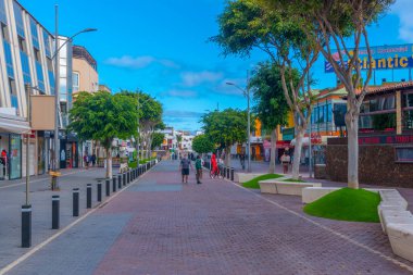 Corralejo, İspanya, Janury 25, 2021: Corralejo, Fuerteventura, Kanarya Adaları, İspanya.