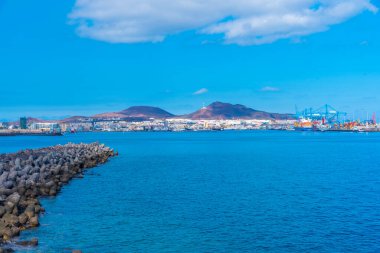 Las Palmas, İspanya, Janury 20, 2021: Las Palmas de Gran Canaria sanayi limanı, İspanya.