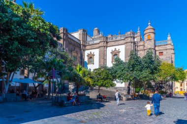 Las Palmas, İspanya, Janury 20, 2021: Las Palmas de Gran Kanarya Katedrali, İspanya.