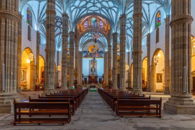 Las Palmas, İspanya, Janury 20, 2021: Las Palmas de Gran Canaria, İspanya 'daki Katedral de Santa Ana' nın İçi.