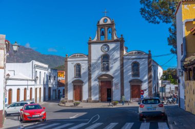 San Bartolome de Tirajana, İspanya, 18 Ocak 2021: Gran Canaria, İspanya 'daki San Bartolome de Tirajana köyündeki kilise.