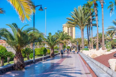 Los Cristianos, İspanya, 13 Ocak 2021: Los Cristianos, Tenerife, Kanarya Adaları, İspanya.