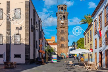 La Laguna, İspanya, Janury 10, 2021: La Laguna 'da Iglesia de la Concepcion, Kanarya Adaları, İspanya.