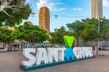 Santa Cruz, İspanya, 7 Ocak 2021: Santa Cruz de Tenerife, Kanarya Adaları, İspanya.