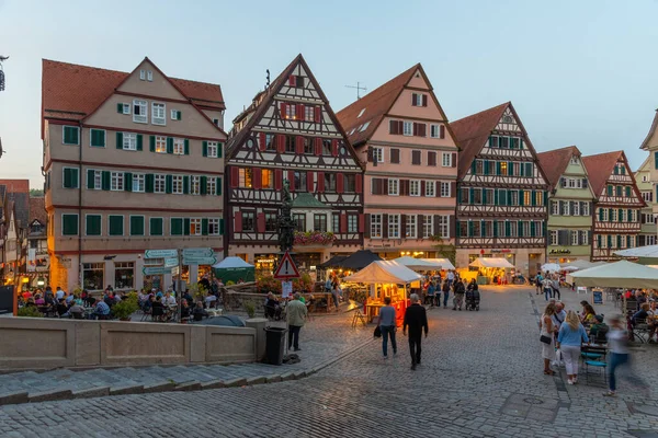 Tubingen Alemanha Setembro 2020 Vista Pôr Sol Marktplatz Cidade Velha — Fotografia de Stock