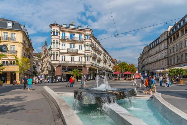 Baden Baden, 23 Eylül 2020: Almanya 'nın Baden Baden kasabasında Leopoldsplatz