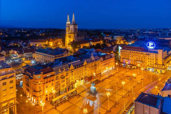 Zagreb Hırvatistan Ağustos 2020 Hırvatistan Zagreb Kentindeki Ban Jelaciç Meydanının — Stok fotoğraf
