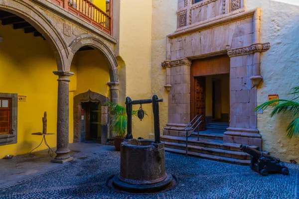 Las Palmas España Enero 2021 Patio Del Museo Casa Colón —  Fotos de Stock