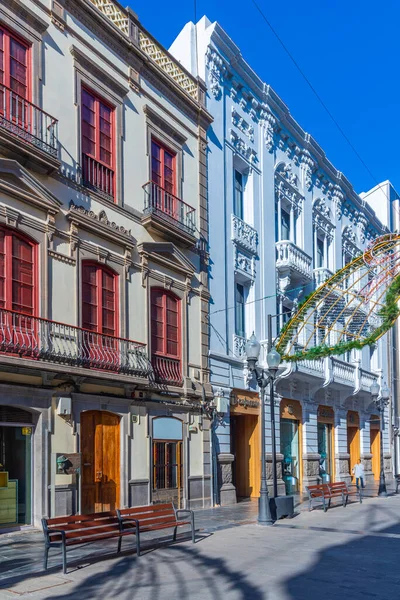 Las Palmas Spanien Januar 2021 Menschen Schlendern Durch Die Calle — Stockfoto