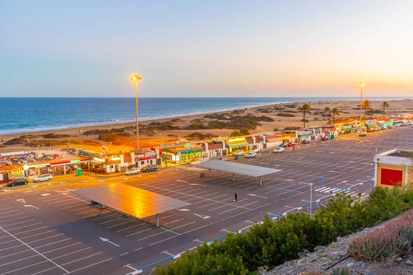 Maspalomas Spanyolország Janury 2021 Üres Parkoló Maspalomasnál Gran Canaria Kanári — Stock Fotó