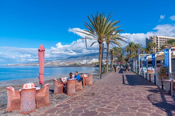 Costa Adeje Spagna Gennaio 2021 Lungomare Playa Las Americas Tenerife — Foto Stock
