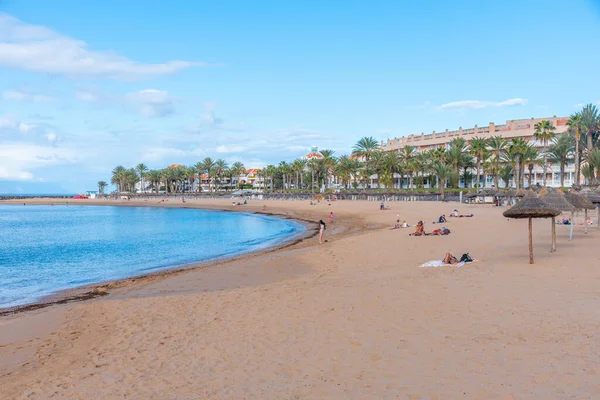 Los Cristianos España Enero 2021 Playa Del Camison Tenerife Islas — Foto de Stock
