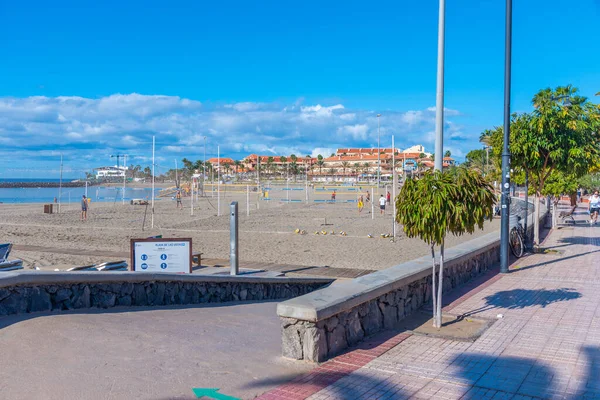 Los Cristianos Španělsko Ledna 2021 Hřiště Plážový Volejbal Playa Las — Stock fotografie