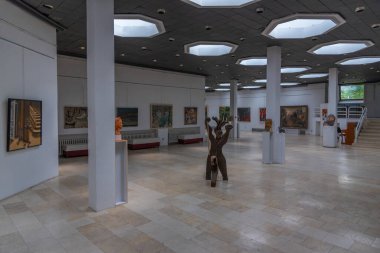 Vratsa, Bulgaristan, 16 Haziran 2020: Bulgaristan 'ın Vratsa kentindeki tarih müzesinin içi
