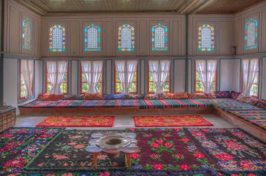 Melnik, Bulgaristan, 18 Haziran 2020: Bulgaristan 'ın Melnik kentindeki Kordopulov evinin içi