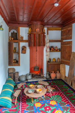 Sopot, Bulgaristan, 23 Haziran 2020: Bulgaristan 'ın Sopot kentindeki Ulusal Müze İvan Vazov' un İçi