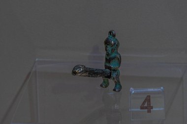 Zlatograd, Bulgaria, June 29, 2020: figure with a giant penis at the history museum in Zlatograd, Bulgaria