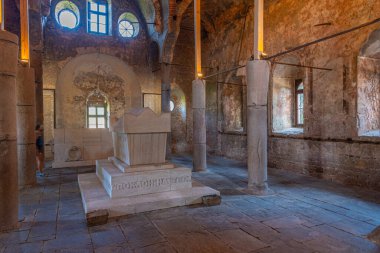 Perushtitsa, Bulgaristan, 30 Haziran 2020: Bulgaristan 'ın Perushtitsa kentinde bulunan Başmelek Michael kilisesinin içi