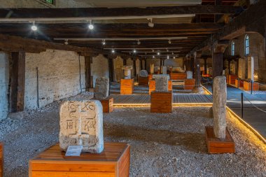 Vidin, Bulgaristan, 7 Eylül 2020: Bulgaristan 'ın Vidin kentinde Epigrafi Merkezi ve Lapidarium