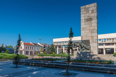 Vidin, Bulgaristan, 7 Eylül 2020: Bulgar kenti Vidin 'in merkezinde gezinen insanlar