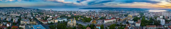 Varna Bulgarien Maj 2020 Solnedgång Utsikt Över Dormition Theotokos Cathedral — Stockfoto