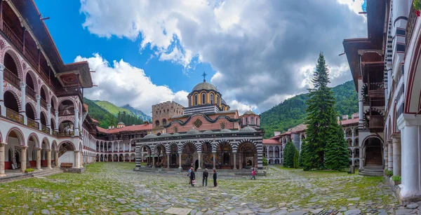 Rila Monastery Bulgaria June 2020 Courtyard Famous Rila Monastery Bulgaria — Stock Photo, Image