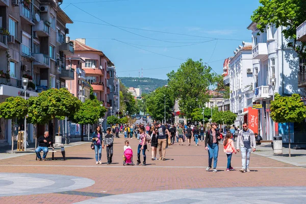 Varna Болгарія Травня 2020 Вид Вулицю Центрі Варни Болгарія — стокове фото