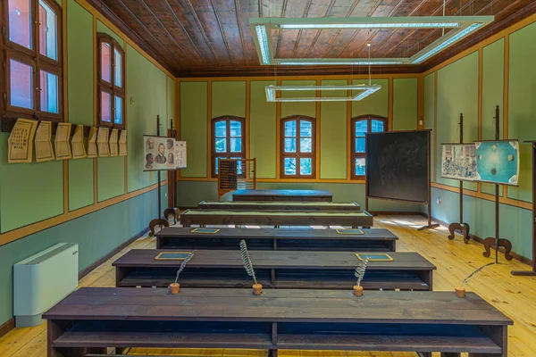 Perushtitsa Bulgarien Juni 2020 Interiör Traditionell Skola Visas Perushtitsa Etnografiska — Stockfoto