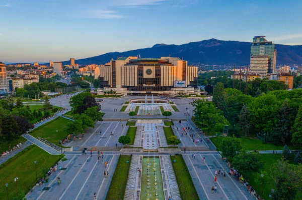 Sofia Bulgarien Juli 2020 Sonnenuntergang Luftaufnahme Des Nationalen Kulturpalastes Sofia — Stockfoto