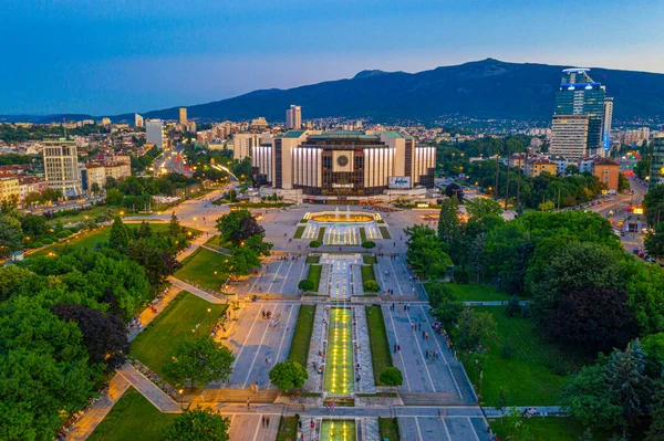 Sofia Bulgarien Juli 2020 Sonnenuntergang Luftaufnahme Des Nationalen Kulturpalastes Sofia — Stockfoto