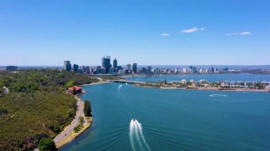 Avustralya 'nın Perth şehrinin silueti