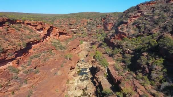 Zakręt Parku Narodowym Kalbarri Australii — Wideo stockowe