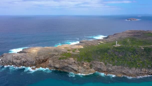 White Lighthouse Torndirrup National Park Australia — Stock Video