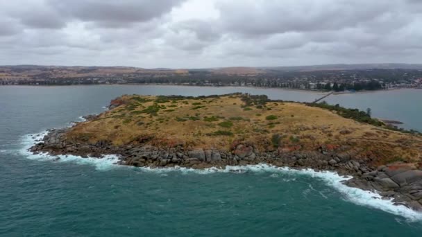 Landschap Van Granieten Eiland Buurt Van Victor Harbor Australië — Stockvideo