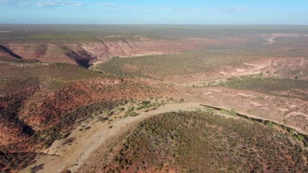 Smyčka Řeky Murchison Národním Parku Kalbarri Austrálii — Stock video