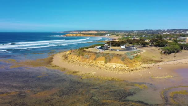 Vista Uma Praia Torquay Austrália — Vídeo de Stock