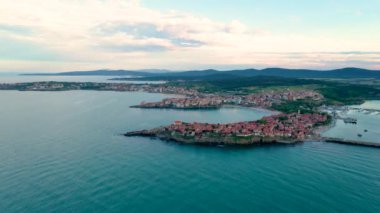 Bulgaristan 'ın Sozopol kentinin günbatımı manzarası