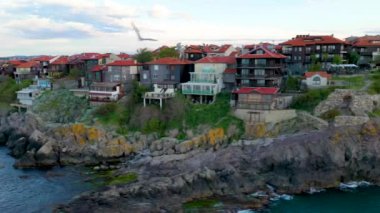 Bulgaristan 'ın Sozopol kentinin günbatımı manzarası