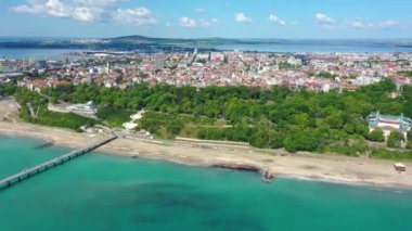 Bulgar kenti Burgaz 'ın hava manzarası