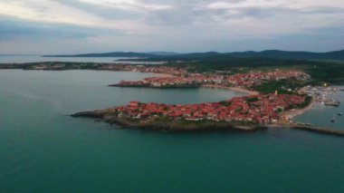 Bulgaristan 'ın Sozopol kentinin günbatımı manzarası