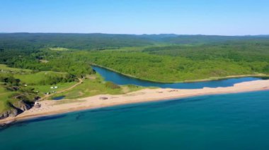 Bulgaristan 'daki Veleka plajının hava manzarası