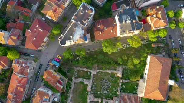 Vista Aérea Banho Romano Cidade Búlgara Varna — Vídeo de Stock