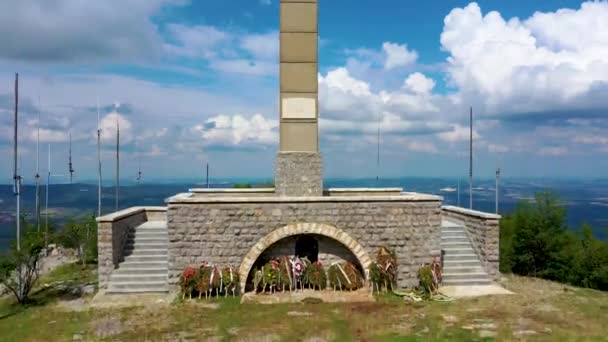 Memorial Cruz Okolchitsa Pico Bulgária — Vídeo de Stock