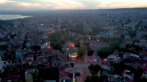 Letecký Pohled Náměstí Nezávislosti Varně Bulharsko — Stock video