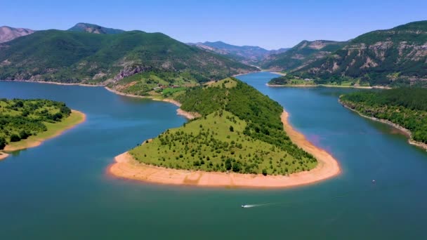 Los Meandros Del Río Arda Cerca Aldea Ribartsi Bulgaria — Vídeo de stock