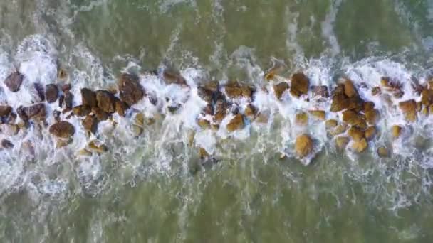 Tide Hitting Breakwater Wall Pesaro Italy — Stock Video