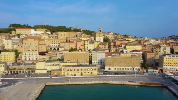 Panorama Utsikt Över Italienska Staden Ancona Italien — Stockvideo